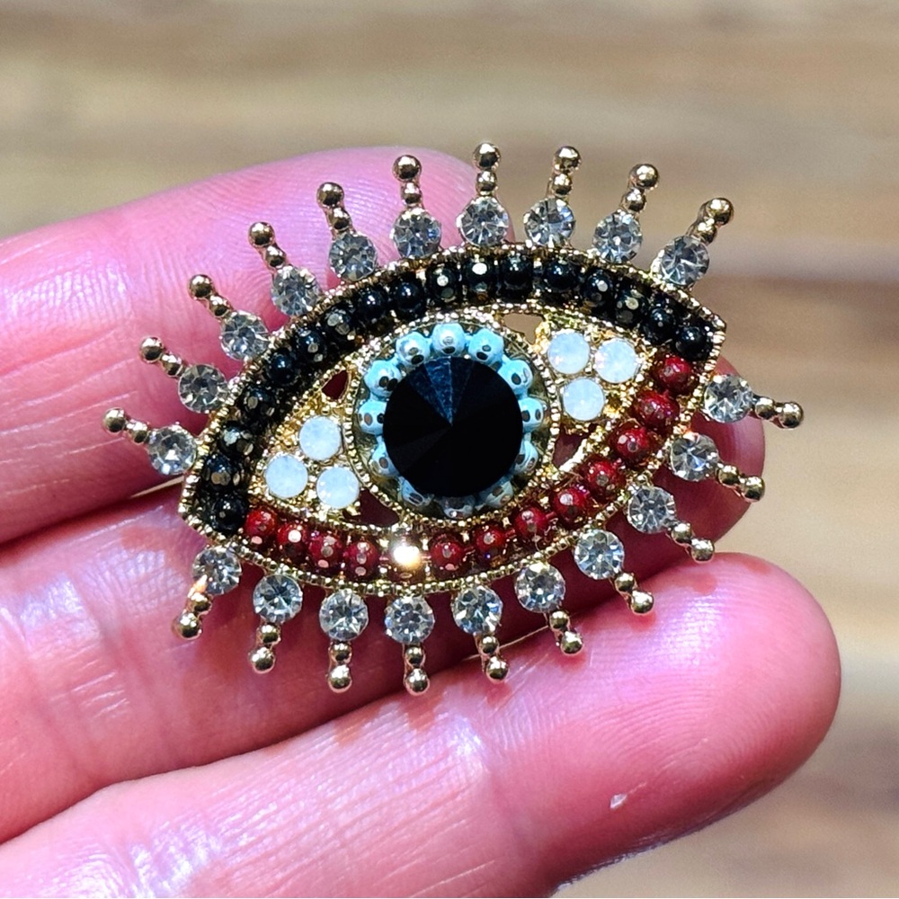 Brand new Evil Eye Brooch Rhinestone Evil Eye Pin